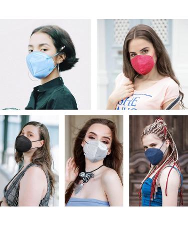 HUHETA KN95 Face Mask 60 Pack 5-Ply Breathable Safety Mask 95% Filter Efficiency - Individually Wrapped, Multicolored Cup Dust Masks - Buy Online on SooperMarket.com