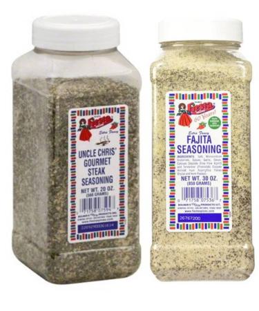 Bolner's Fiesta Uncle Chris Steak and Fajita Seasoning Bundle 20-30 Oz. Ea.