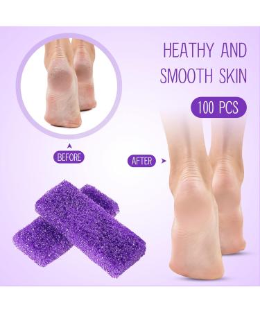 Batiyeer 100 Pcs Disposable Pumice Stone for Feet Scrubber - Foot Scrubber for Heel Callus Remover - Bath Spa Tool (Purple) - Buy Online on SooperMarket.com