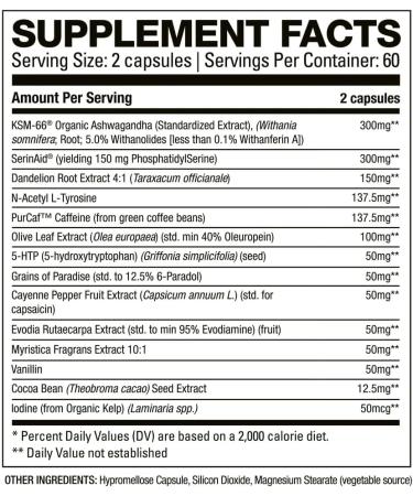 HD MUSCLE BurnHD Thermogenic + Cortisol Support Capsules | Thermogenic Fat Burner Weight Management Increased Energy & Focus Cortisol Support | 60 Servings 120 Capsules - Buy Online on SooperMarket.com