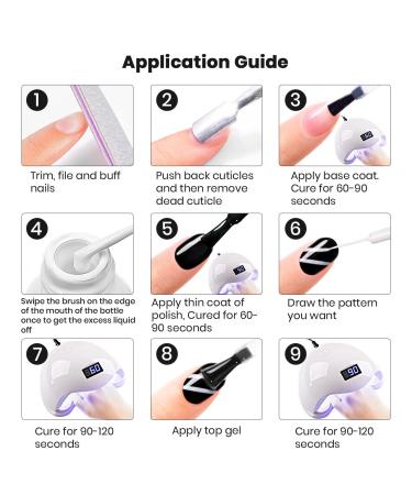 RARJSM Gel Liner Nail Art Polish - White Soak-off Curing 8ml + Thin Brush - DIY French Manicure Design - Buy Online on SooperMarket.com