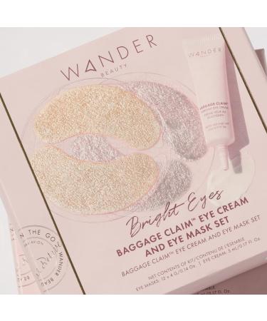 Wander Beauty Bright Eyes Baggage Claim Set - Award-Winning Under Eye Masks & Eye Cream - Best Clean Beauty Gift for Brighter Under Eyes - International Shipping Available - Buy Online on SooperMarket.com