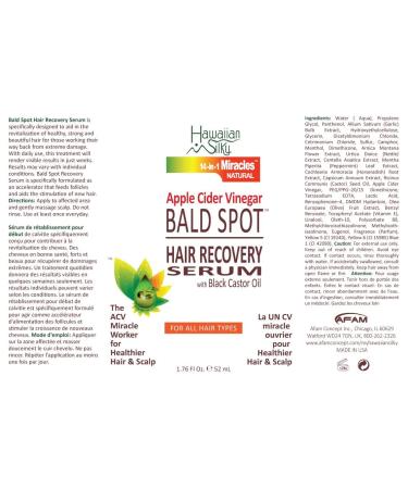 Hawaiian Silky Apple Cider Vinegar Bald Spot Recovery Serum - Hair Growth Solution with Black Castor Oil for All Hair Types - 1.76 fl oz - Safe for Color Treated Hair - Buy Online on SooperMarket.com