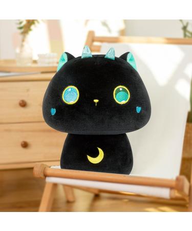 Mewaii 14'' Soft Big Eyes cat Mushroom Stuffed Animal Plush Pillow Squishy Toy Cat With Big Eyes 14 Inch