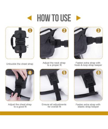 OneTigris Dog Pack for Hiking Camping Travelling Dog Backpack for Hiking Nylon Dog Harness Backpack with Side Pockets for Medium and Small Dogs L Black - Buy Online on SooperMarket.com