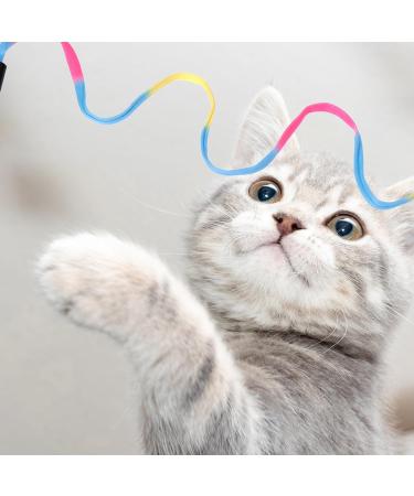 Amaxiu Cat Wand Toy Set Interactive Cat Wand Toy with Rainbow Ribbon String Rainbow Cloth String Leopard Print Cloth String for Small Cats Kittens Indoor Training Catcher(3 Packs) - Buy Online on SooperMarket.com