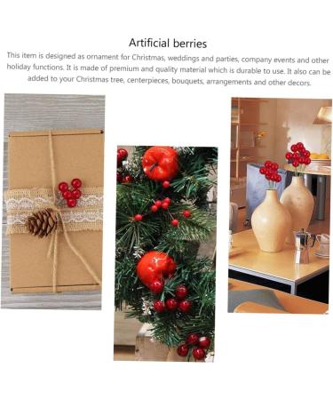DECHOUS 144pcs DIY foam red fruit artificial fruit berry picks berry twig stem Pip Berry Stems artificial berry stems red berries red decor DIY photo props Christmas fake decoration Red 2x2x2cm - Buy Online on SooperMarket.com