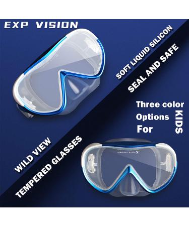 Kids Anti-Fog Snorkel Swim Mask with Nose Cover - Blue | Ideal for Snorkeling, Diving, Swimming - Buy Online on SooperMarket.com