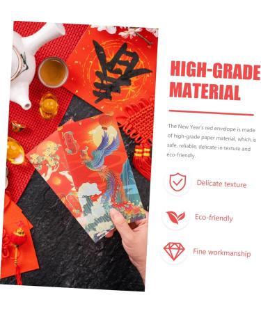 ABOOFAN 60 Pcs Trendy Red Envelope Chinese Red Packets Red Envelopes Chinese Lucky Money Envelopes Chinese Red Envelope Chinese Festival Red Envelopes Paper Lunar Calendar Thousand Yuan - Buy Online on SooperMarket.com