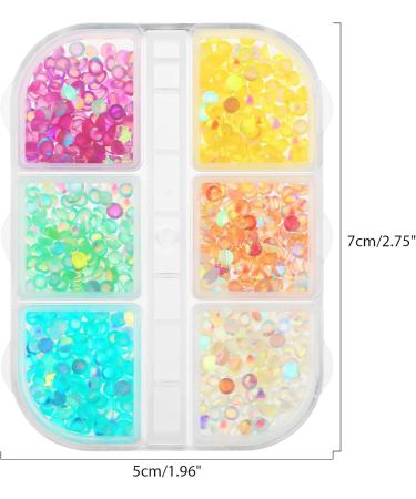WLLHYF Nail Art Rhinestones Set - 6 Grids for Nails Design, 3D Diamond Beads Gems for DIY Nail Crafts - Buy Online on SooperMarket.com