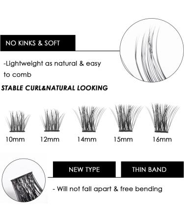 144PCS 3D Reusable D Curl Cluster Lashes | Natural Look Soft DIY Eyelash Extensions | 10-16MM Mix | DM06 - Buy Online on SooperMarket.com