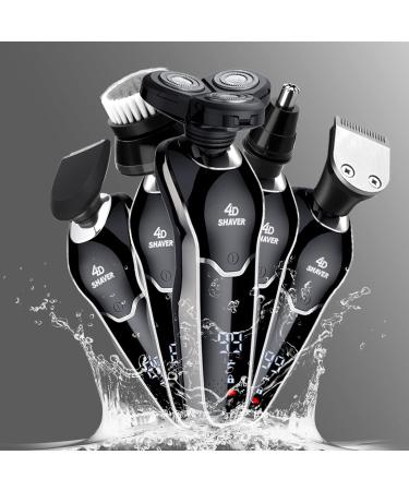 BestMal 5 in 1 Wet/Dry Electric Shaver for Men - Rechargeable Waterproof Razor with Nose Trimmer Sideburns Trimmer & Face Cleaning Brush - Buy Online on SooperMarket.com