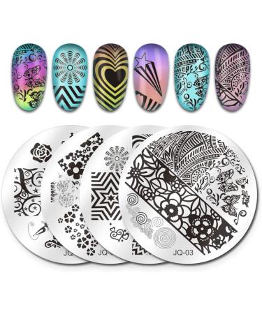 BIEUTEE Nail Art Stamp Template 30 Designs Nail Stamping Stencil Complete Set with 1 Stamp & 2 Scrapers for Stunning Nail Art - Buy Online on SooperMarket.com