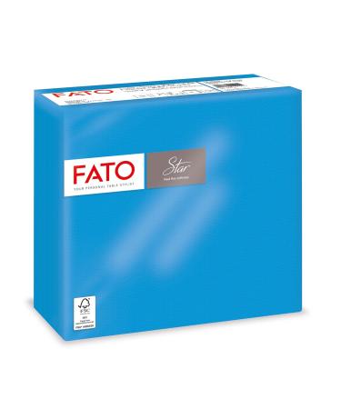 FATO - disposable paper napkins softness and gentleness pack with 40 napkins size 38x38 folded in 4 2 -layer color turquoise 100% pure cellulose paper FSC certified