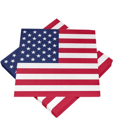HEKU 100 napkins 3-layer 33x33cm stars & stripes i sucking hard and practically packaged i ideal for special occasions 33x33cm stars & stripes