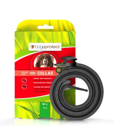 Bogaprotect Collar - Flea and tick collar for dogs of natural tick protection up to 12 weeks of tick flea protection 100% natural ingredients M -L (75cm) UBO0361