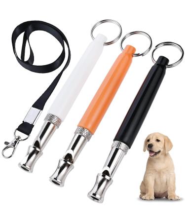 Faburo 3pcs Ultrasonic Professional Dog Whistles with Lanyard Training Whistles for Recall & Dog Training Adjustable Frequencies Dog Training Set
