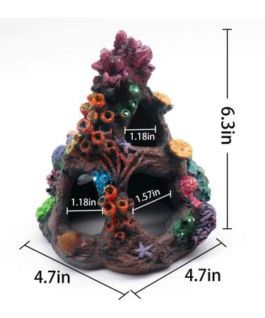 Aihotim Coral Aquarium Reef Decoration - Resin Fish Tank Mountain Cave Ornament for Betta Fish - Buy Online on SooperMarket.com