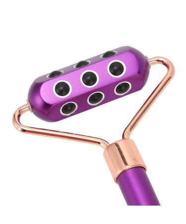 18 Germanium Stones Face Massage Roller | Manual Facial Tool for Fine Lines & Wrinkles Relief - Portable Skin Care Roller (Purple - Buy Online on SooperMarket.com