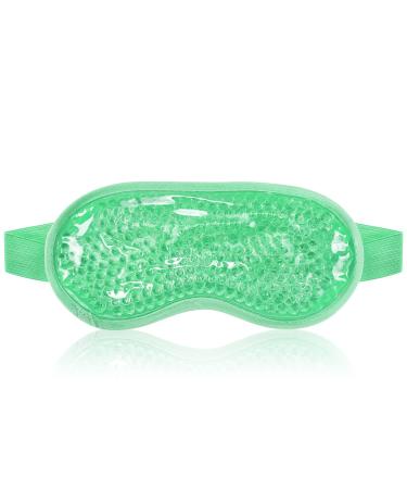 KOLTECH Cooling Gel Ice Eye Mask Reusable Hot Cold Pack Compress for Stress Relief Headaches Migraines Puffiness Dark Circles Puffy Eye Eye Bags Dry Eyes(Green)