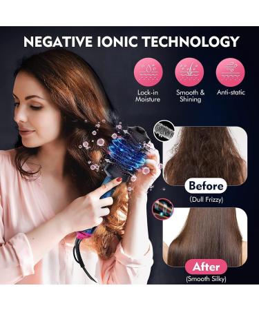 4-in-1 Hot Air Brush Hair Straightener & Styler for All Hair Types Blow Dryer Volumizer & Styling Tool - Buy Online on SooperMarket.com