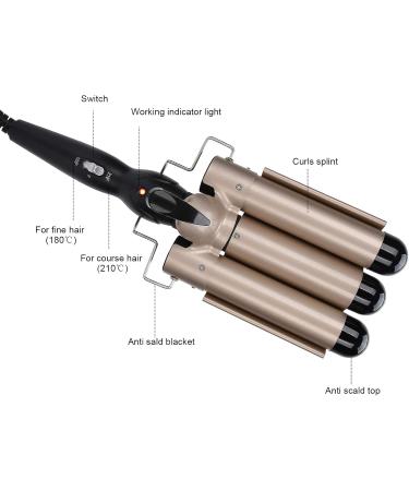 FILFEEL 3 Barrel Curling Iron Wand 28mm-32mm Hair Curler Waver Crimper Hair Styling Tool 110V 240V(EU-32mm) - Buy Online on SooperMarket.com