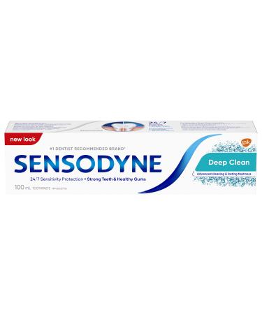 Sensodyne deep clean daily toothpaste for sensitive teeth mint 100ml (Packaging May Vary)