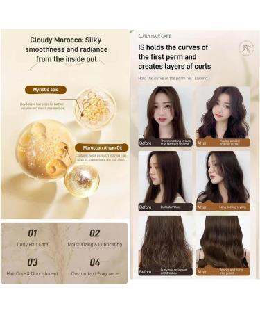 Moroccan Volume Moisturizing Elasticity Long-Lastin Styling Cream Long-lasting Styling Moroccan Hydrating Plumping Supple Hydrating Essential Oil Essence for Dry Damaged Curly Hair Care (2PCS) - Buy Online on SooperMarket.com