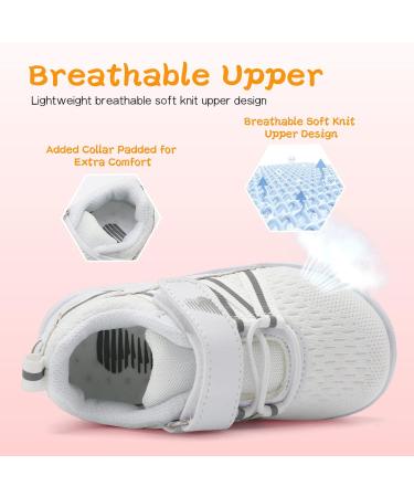Joinfree Baby Sneakers | Soft Anti-Slip Sole Newborn First Walkers | Breathable Athletic Running Shoes 0-6 Months White - Buy Online on SooperMarket.com