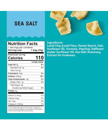 Enjoy Life Sea Salt Lentil Chips - 12 Bags, 0.8 oz Each, Vegan, Gluten-Free - Buy Online on SooperMarket.com