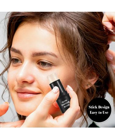 CCbeauty 4Pcs 06# Highlighter Contour Bronzer Blush Shimmer Stick Set - Professional Facial Makeup Kit for Women | Mother's Day Gift - Buy Online on SooperMarket.com