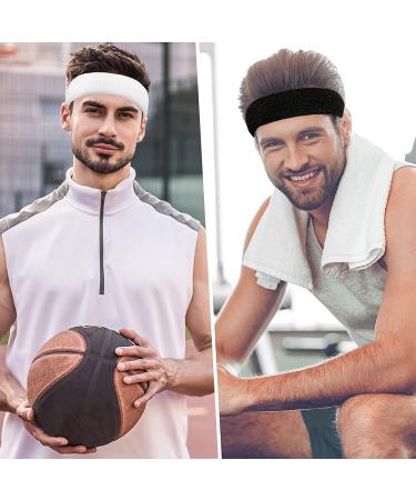 BEACE Sweatbands - Moisture Wicking Headband for Tennis, Basketball, Running - Unisex Sports Sweatband in Black/White/Gray - Buy Online on SooperMarket.com