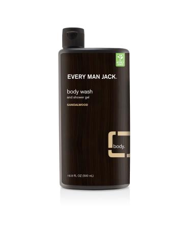Everyman Every Man Jack Body Wash Shower Gel  Sandalwood  16.9 Fl Oz (91297)