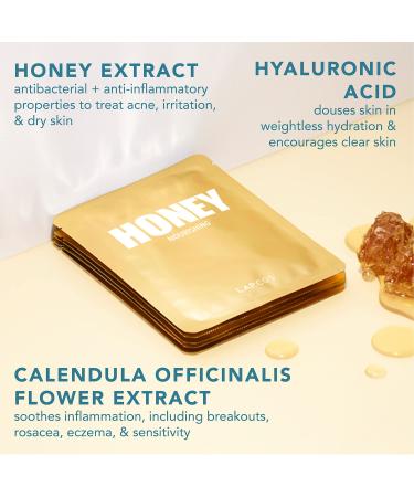 Lapcos Honey Nourishing Daily Skin Beauty Mask (5 Sheets) - 0.91 fl oz Each for Hydrated Skin - Buy Online on SooperMarket.com