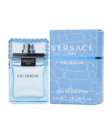 Original Versace Man Eau Fraiche Eau De Toiltte EDT 5ml 0.17oz Cologne for Men Homme Perfume Miniature Mini Parfum Collectible Bottle New In Box