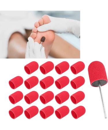 Nail Art Sanding Cap Set - Manicure Pedicure Tool for Home Salon (Red) - 16 x 25mm - Buy Online on SooperMarket.com
