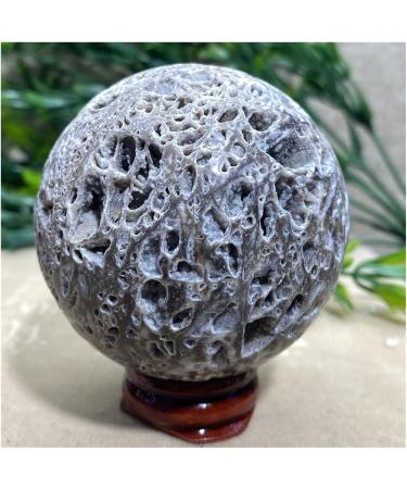 Sphalerite Stones Natural Shpere Ball Quartz Crystal Geode Feng Shui Home Crafts Decoration+Stand 1pc (Color : 430-440g) - Buy Online on SooperMarket.com