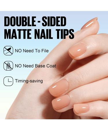 TOMICCA Extra Short Oval Nail Tips 180PCS Soft Gel Nails - Matte Full Coverage 15 Sizes - Nude Press On Tips for Nail Art Extensions - Buy Online on SooperMarket.com