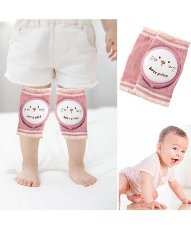 Kids Pink Cat Pattern Knee Pads - Safety Walking and Crawling Protection for Toddlers - Buy Online on SooperMarket.com