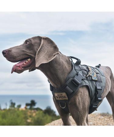 OneTigris Tactical Dog Vest | MOLLE Service Dog Harness | 1000D Nylon | Large | Grey - Ideal for Training & Outdoor Adventures - Buy Online on SooperMarket.com