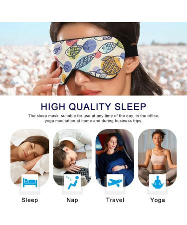 Haskirky Light Blocking Eye Mask - Adjustable Breathable Sleep Mask for Men and Women - Perfect for Travel, Yoga, Meditation, and Office - Comfortable and Cute Fish Design - Buy Online on SooperMarket.com