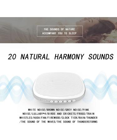 Smart White Noise Home Sleep Aid Audio with Intelligent Timing Function 20 Natural Harmony Sounds Built-in 1800mAh Lithium Battery Small and Convenient for Dorm Home Office - Buy Online on SooperMarket.com