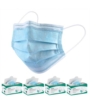 NU R Disposable Face Mask 3Ply Mask with Filter Layer and Elastic Earloop Retail 50pcs/box BLUE 200PCS