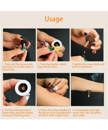 60 Pieces Self-Adhesive Moxa Sticks - Pure Moxa Cones for Pain Relief | Moxibustion for Cervical Spondylosis Shoulder Neck & Waist - Buy Online on SooperMarket.com