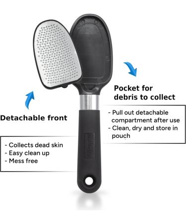 Buy Rikans Foot File - Double-Sided Callus Remover & Foot Scrubber | High-Grade Stainless Steel Pedicure Tool for Wet or Dry Use - Buy Online on SooperMarket.com