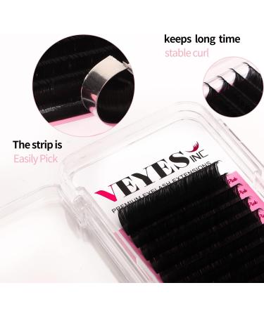 VEYES Classic Individual Lash Extensions 0.03-0.20 C/CC/D Curl 8-20mm Mixed & Single Length Volume Eyelashes Tray Matte Black Professional Supplies for Lash Techs (0.03 C 16mm) - Buy Online on SooperMarket.com