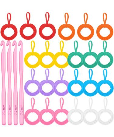 384 Pieces Loom Potholder Loops Weaving Craft Loops with 8 Colors and 4 Crochet for DIY Crafts Supplies, Compatible with 7 Inch Weaving Loom