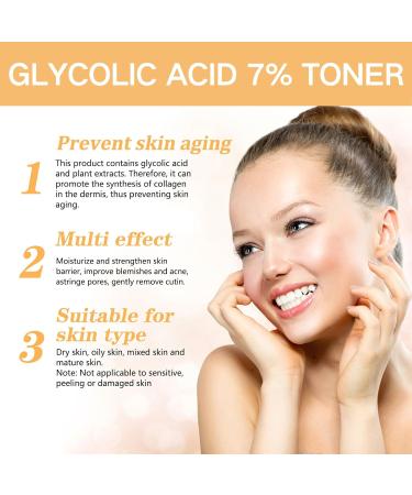 Glycolic Acid 7% Exfoliating Toner 7% Glycolic Acid Toner for Acne Prone Skin Glycolic Acid 7% Toning Solution for Blemishes and Acne Face Toner for Oily Skin Hydrating Toner Minimises Pores - Buy Online on SooperMarket.com