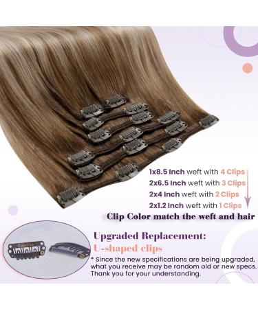 Buy Laavoo Real Hair Clip-In Extensions - Ombre Blonde Balayage Remy Hair 105g 7PCS 45cm | Quality Double Tresse - Buy Online on SooperMarket.com