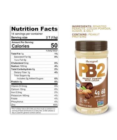 PB2 Powdered Peanut Butter with Chocolate - 6.5 oz (Pack of 2) - Buy Online on SooperMarket.com